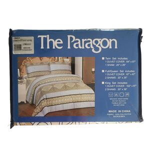 The Paragon Eternity Knot Full/Queen Microfiber Duvet Cover Set Beige Cream Poly